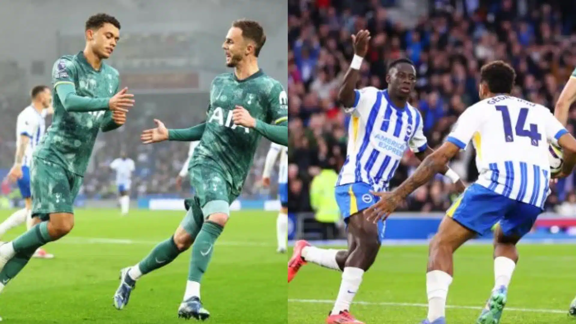 EPL: Tottenham collapse against Brighton in five-goal thriller