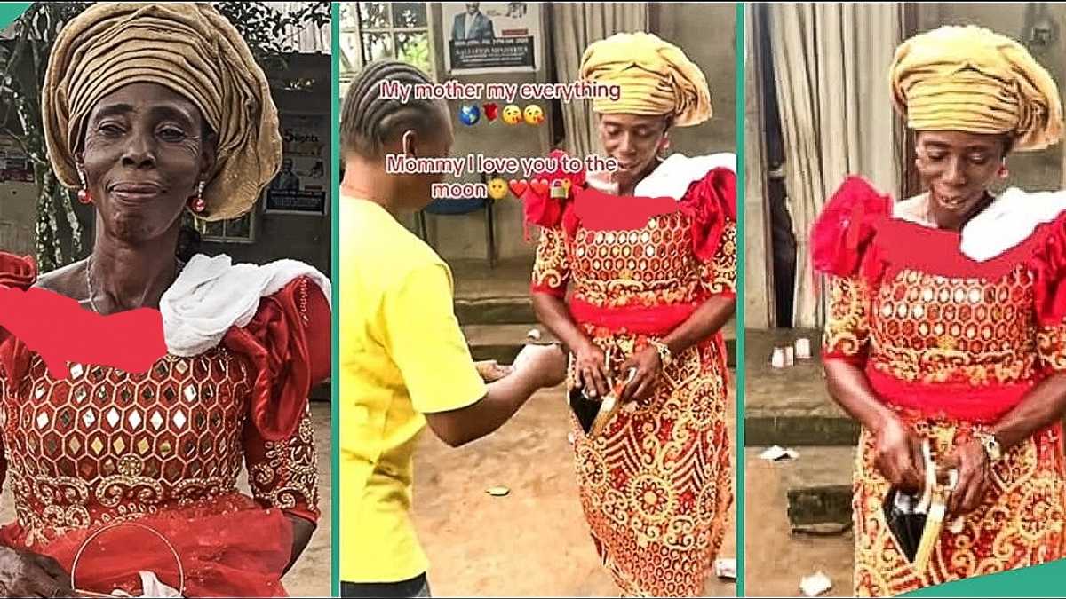 Nigerian Lady Spoils Mum with Wads of Cash in Lovely Video, People React