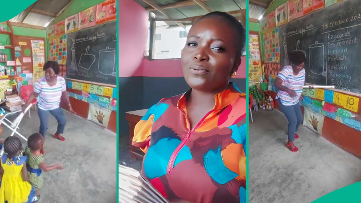 Woman Dances and Jumps As She Teaches Nursery Pupils, Netizens Hail Her Teaching Style