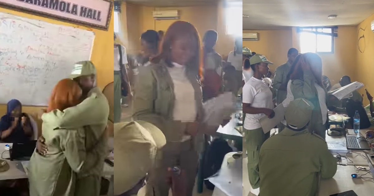 "Omo 500k don sure for these ones like this" – Moment corps member proposed to his girlfriend during monthly clearance (VIDEO)