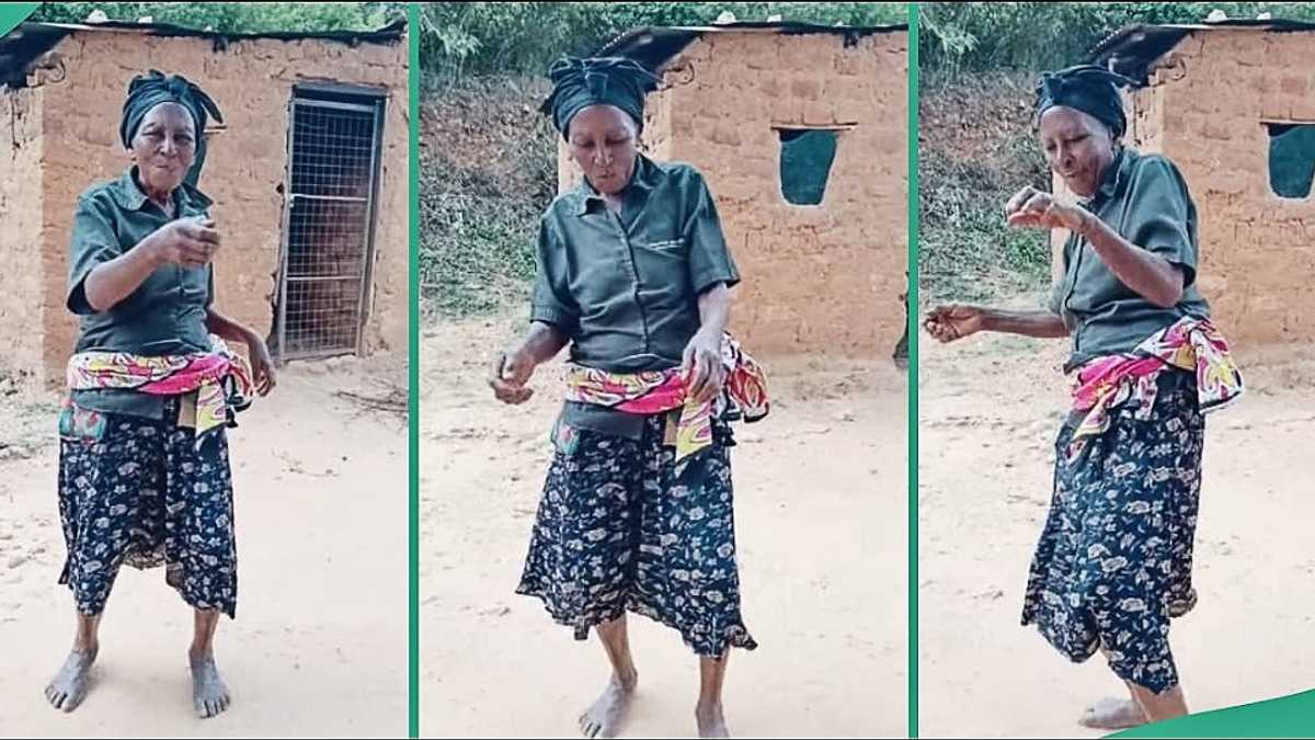 "She Was Hot Since Childhood": Elderly Woman Stands In Front of Mud House to Dance With Energy