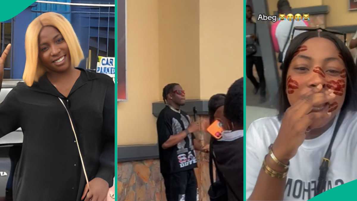 “If Na Bag Of Rice, I No Mind”: Nigerian Lady Excited As She Sees Asherkine, Makes Video of Him