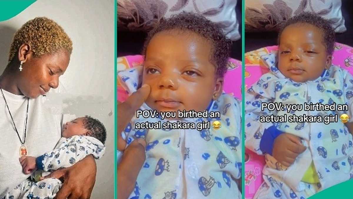 "I Gave Birth to Shakara Girl": 3-Week-Old Baby's Facial Expression Leaves Everyone in Awe