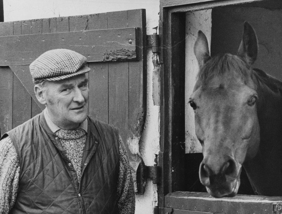 Ginger McCain with Red Rum, who won the Grand National in 1973, 1974 and 1977 and came second in the two intervening years