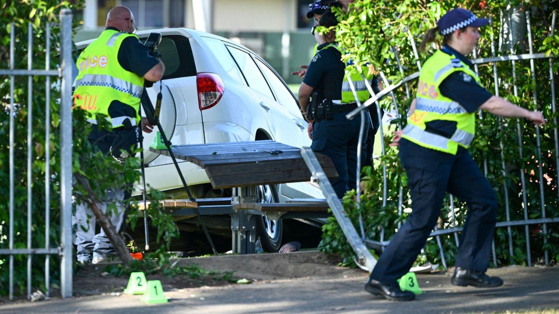 Boy, 11, killed & 4 children injured after car veers off road & crashes into Melbourne primary school as driver arrested