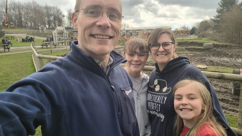 Steve, 43, his wife, Anna, 43, and their daughters Matilda, 11, and Olivia, 14