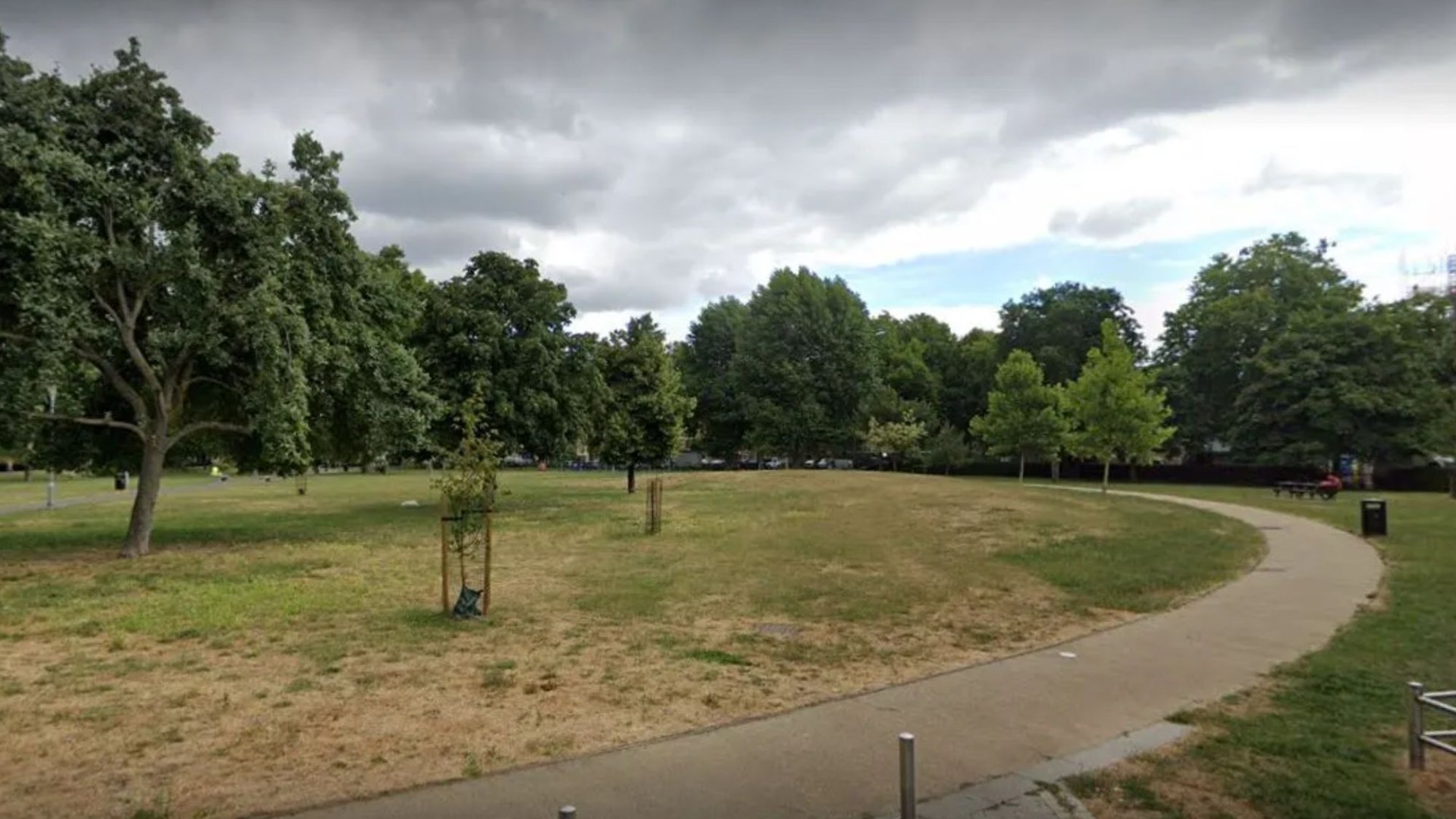 Horror as schoolboy is stabbed in broad daylight at park while walking with man - with 'attacker', 25, arrested