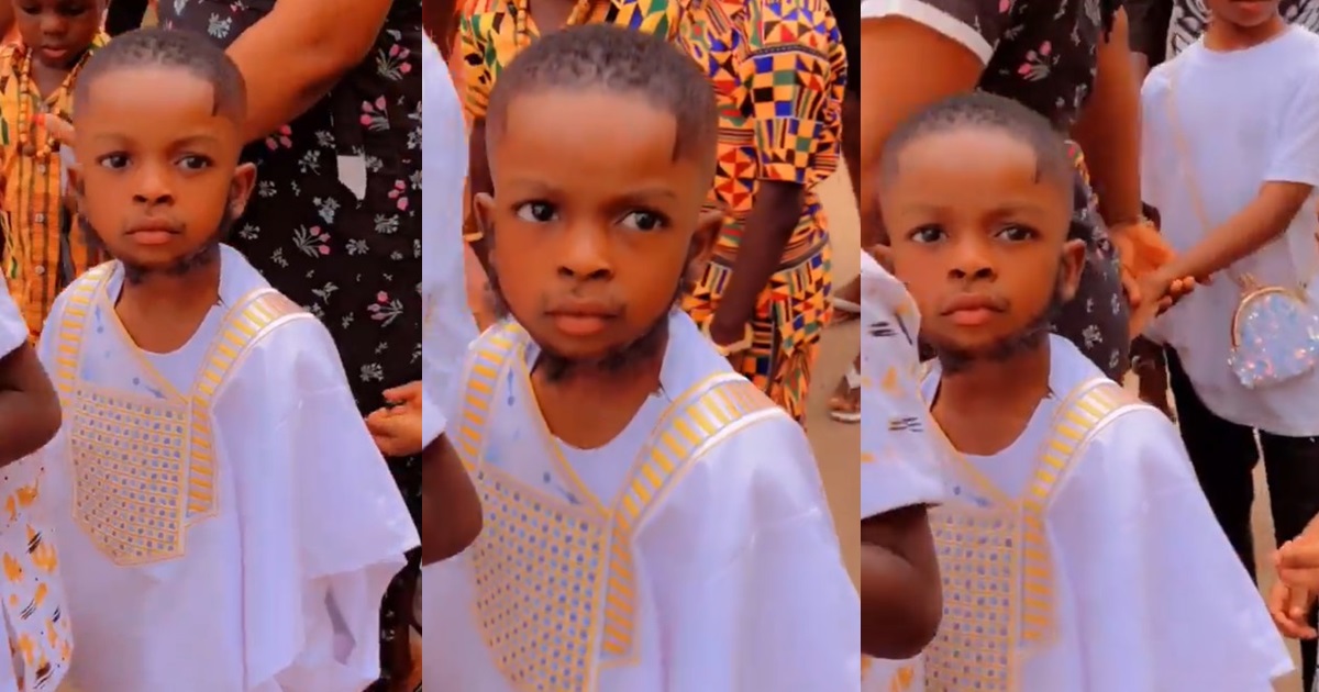 "Egbon at early age" – Little boy with unusual beard sp@rks interest online (VIDEO)