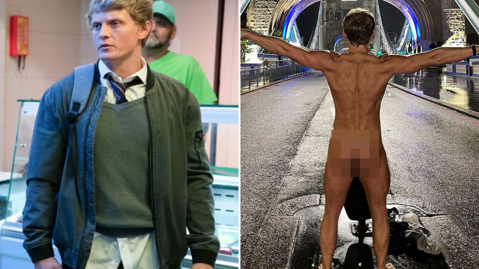 EastEnders star strips naked in central London in bizarre birthday celebration