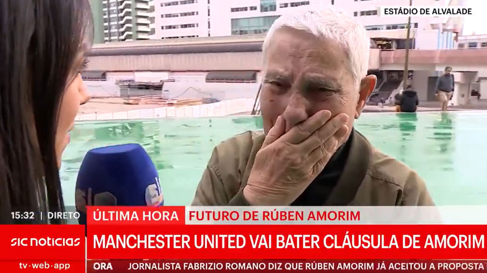 Moment Sporting fan bursts into tears live on TV after question about Ruben Amorim leaving to join Man Utd