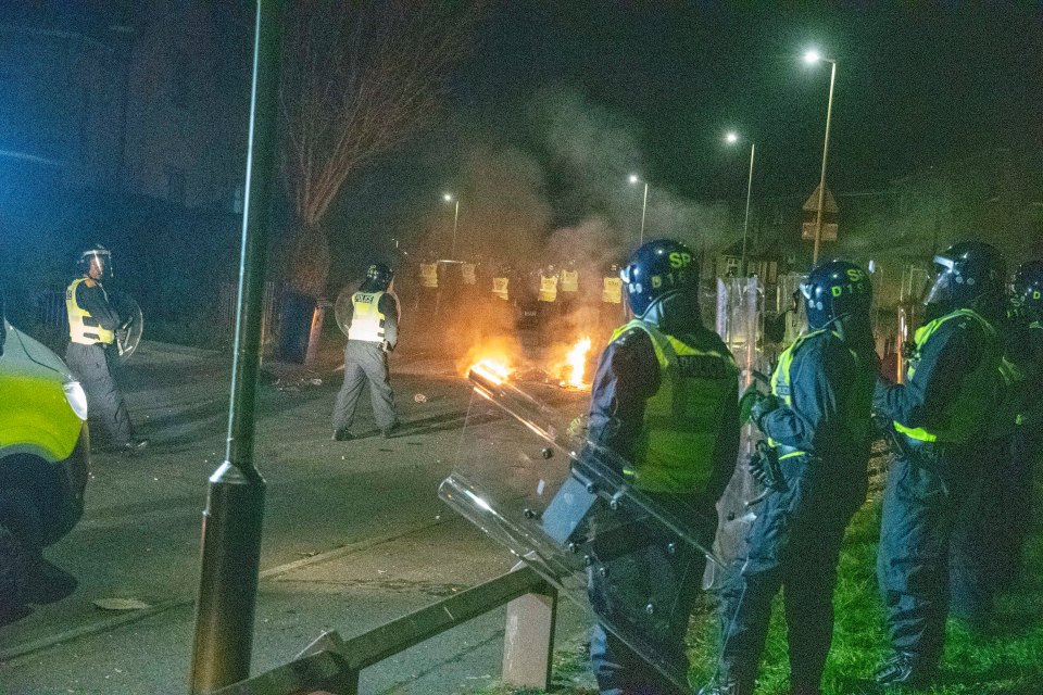 Riot cops move in during last year's Bonfire Night chaos in Kirkton, Dundee