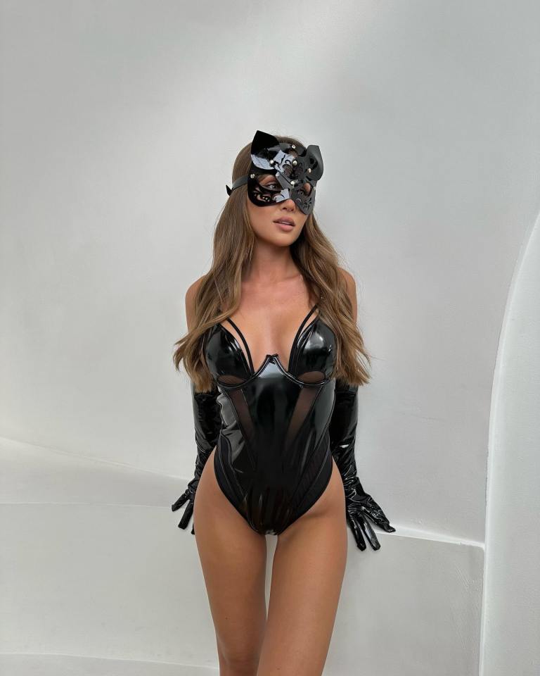 Georgia Steel put on a busty display in her Catwoman dominatrix outfit