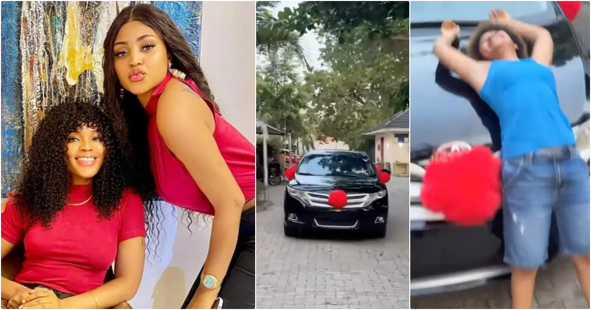 Regina Daniels surprises her friend Casie with her dream car