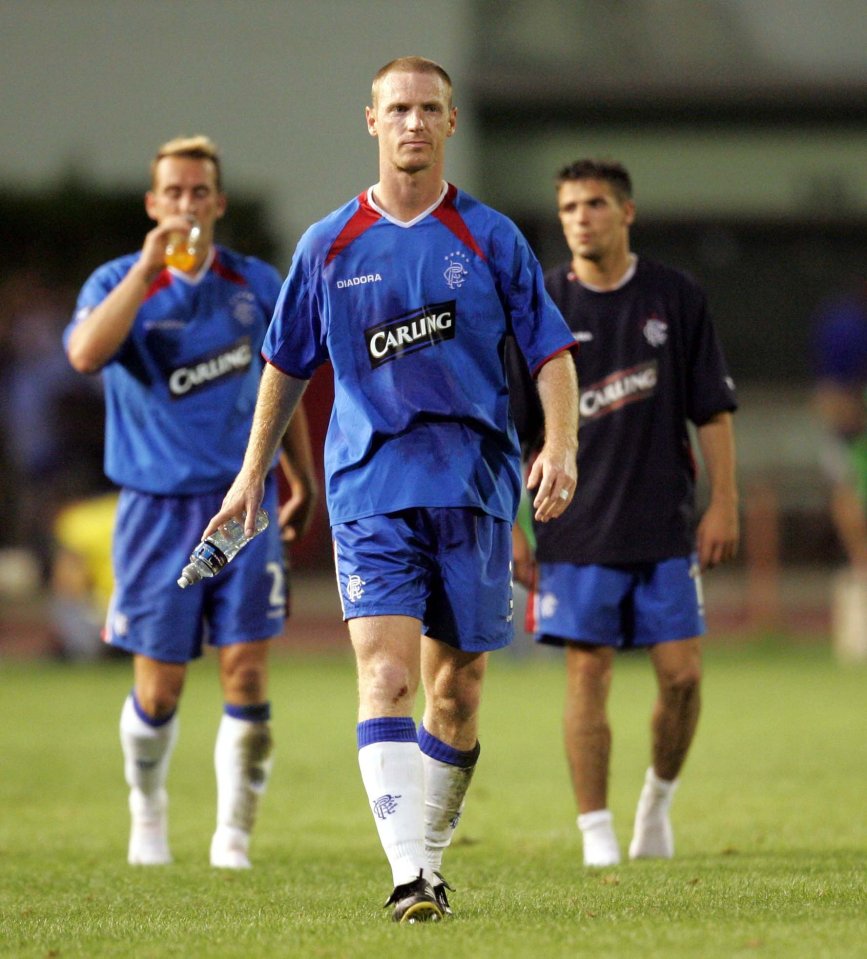 Craig Moore in action for Rangers