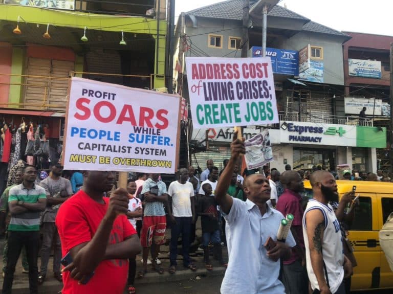 #FearlessOctober Protesters Rally In Lagos Under Heavy Security