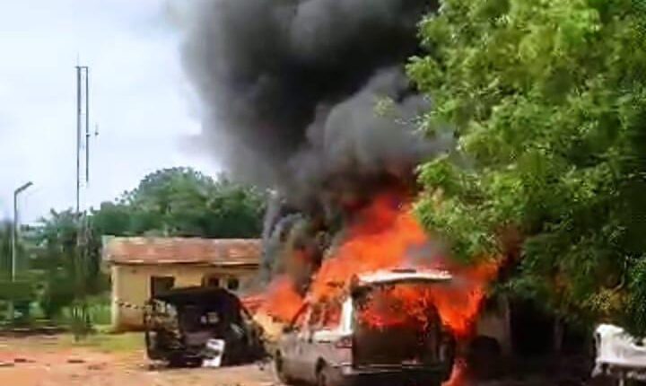 Irate Youths Burn Down Police Station In Edo