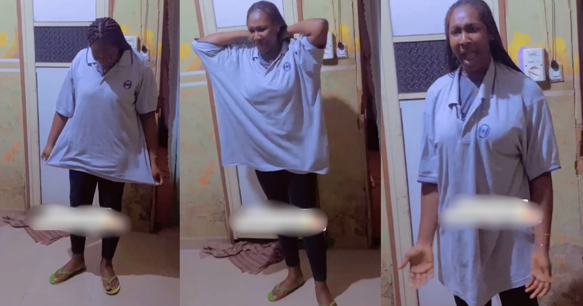 "On Fridays, you'll be wearing Ankara" – Mother buys fresher-daughter oversized clothes to discourage boys from looking at her in school (VIDEO)