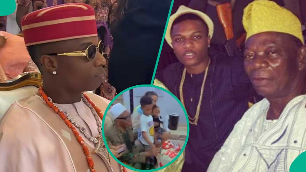 Wizkid Turns Cameraman As Jada P, Their Sons, Join Family Members at His Dad’s Parlour B’day Party