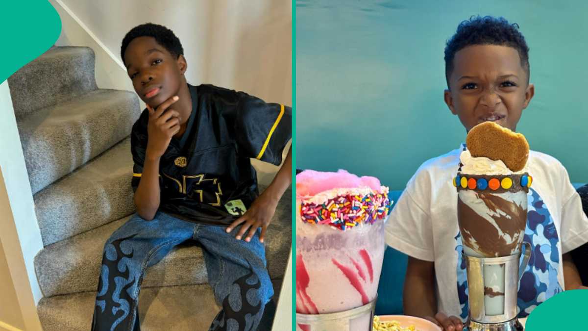 Wizkid’s 1st Son Bolu Gifts His Brother Zion Some Pounds Notes As He Marks 7th Birthday: “Ballers”