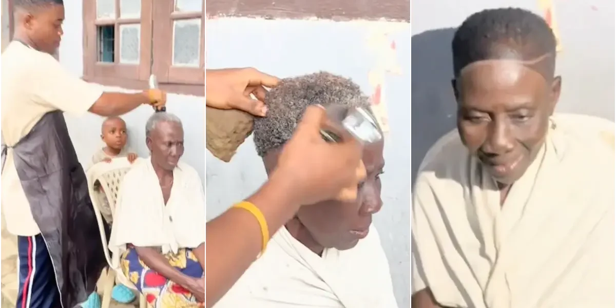 Young barber gives grandma a youthful transformation