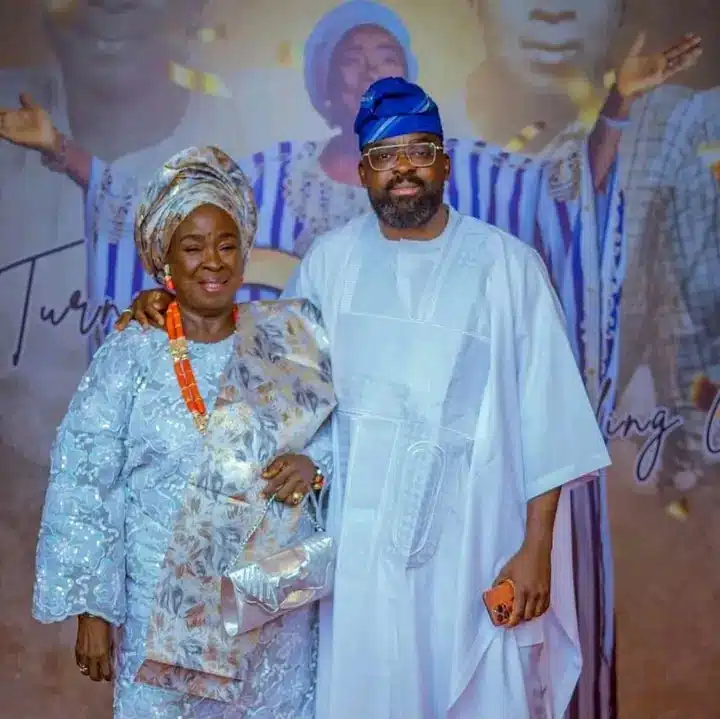 Kunle Afolayan and his mother