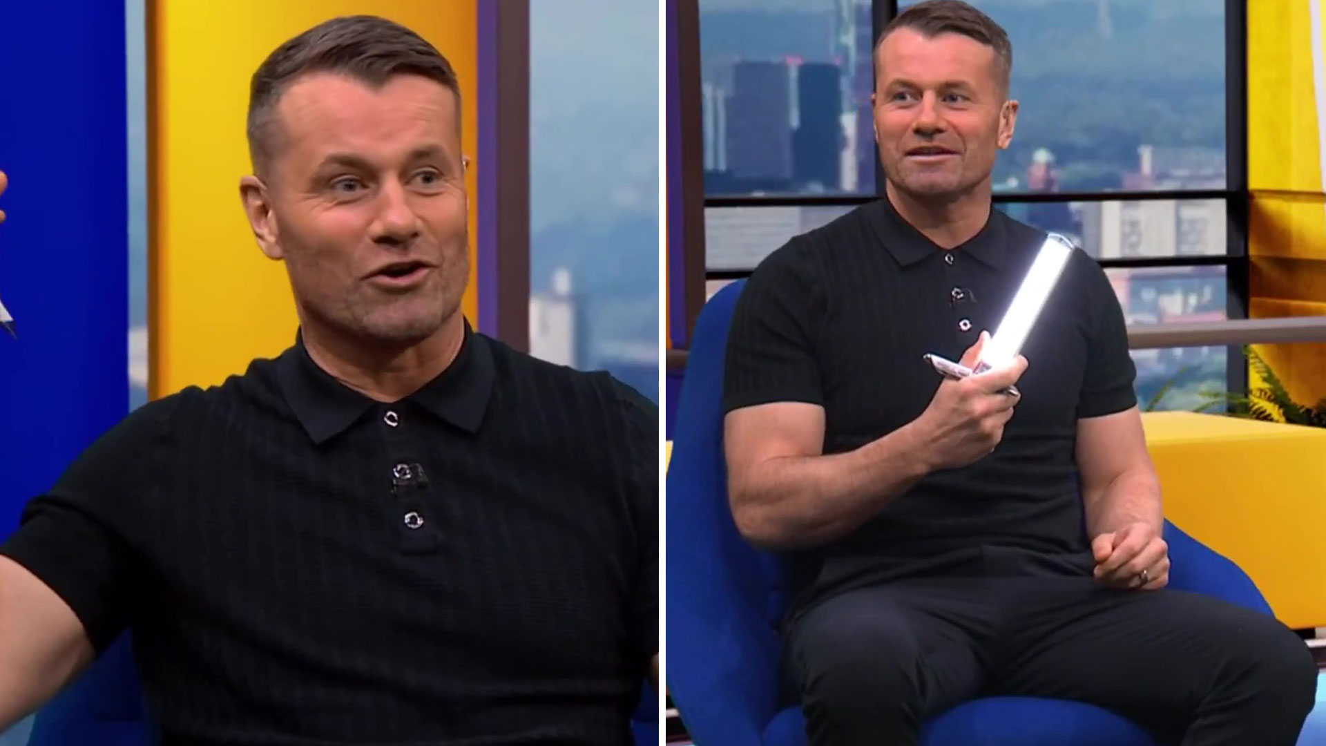 BBC Sport pundit Shay Given BREAKS TABLE on set celebrating Newcastle's match-winner as fans say 'love him'