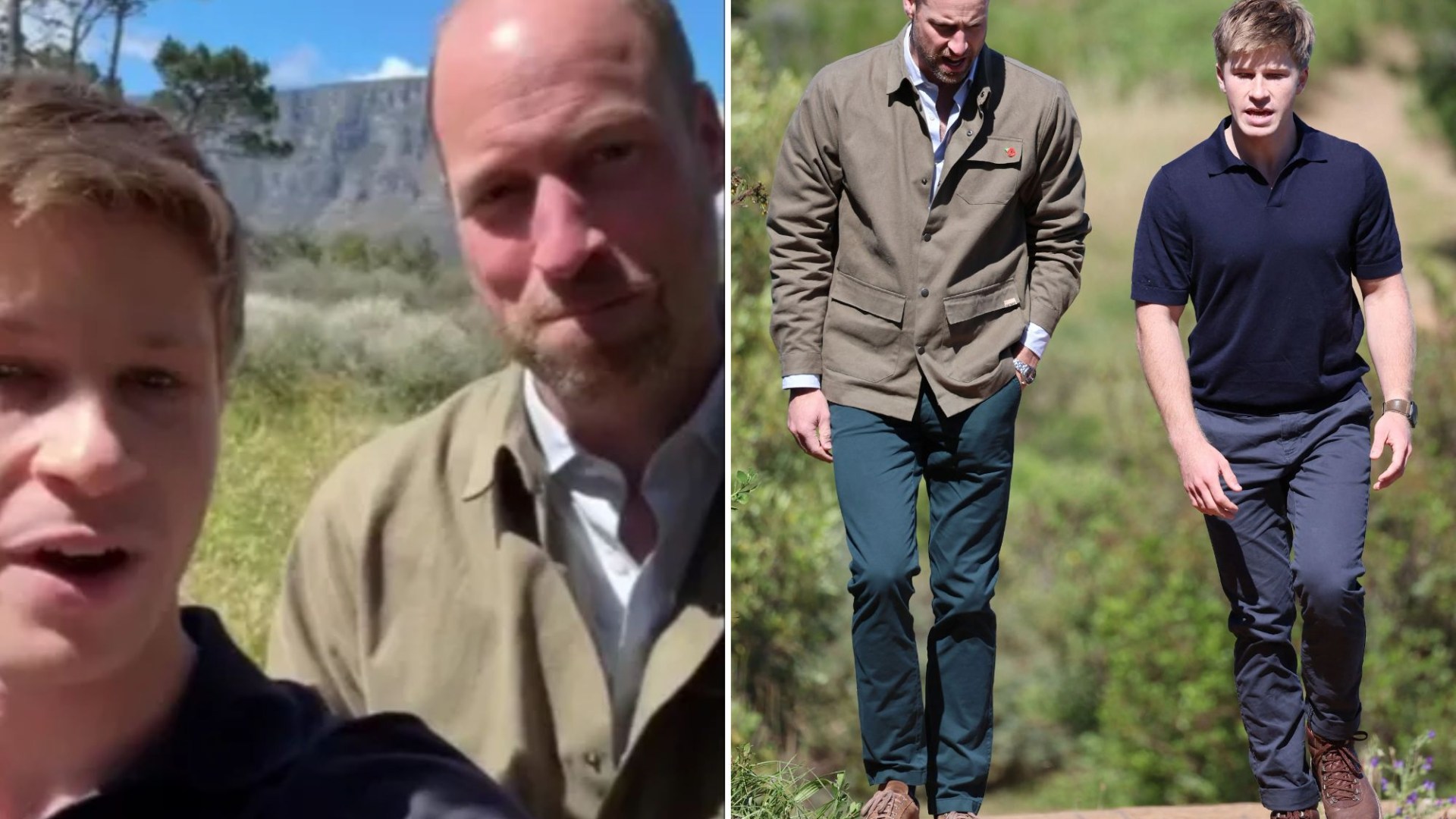 Prince William hikes with TV icon's son & poses for selfie as he reveals his favourite animal during South Africa trip