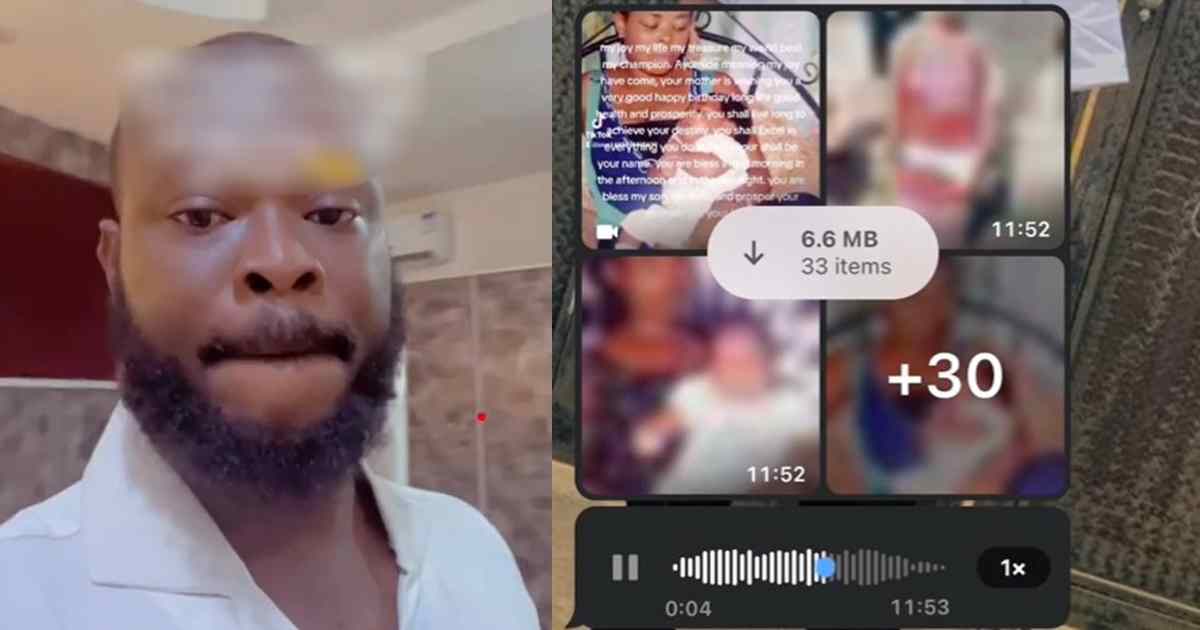 "She for waybill her phone join" – Man r@ges as his sister sp@ms his DM with 33 birthday pictures of her son (Watch)