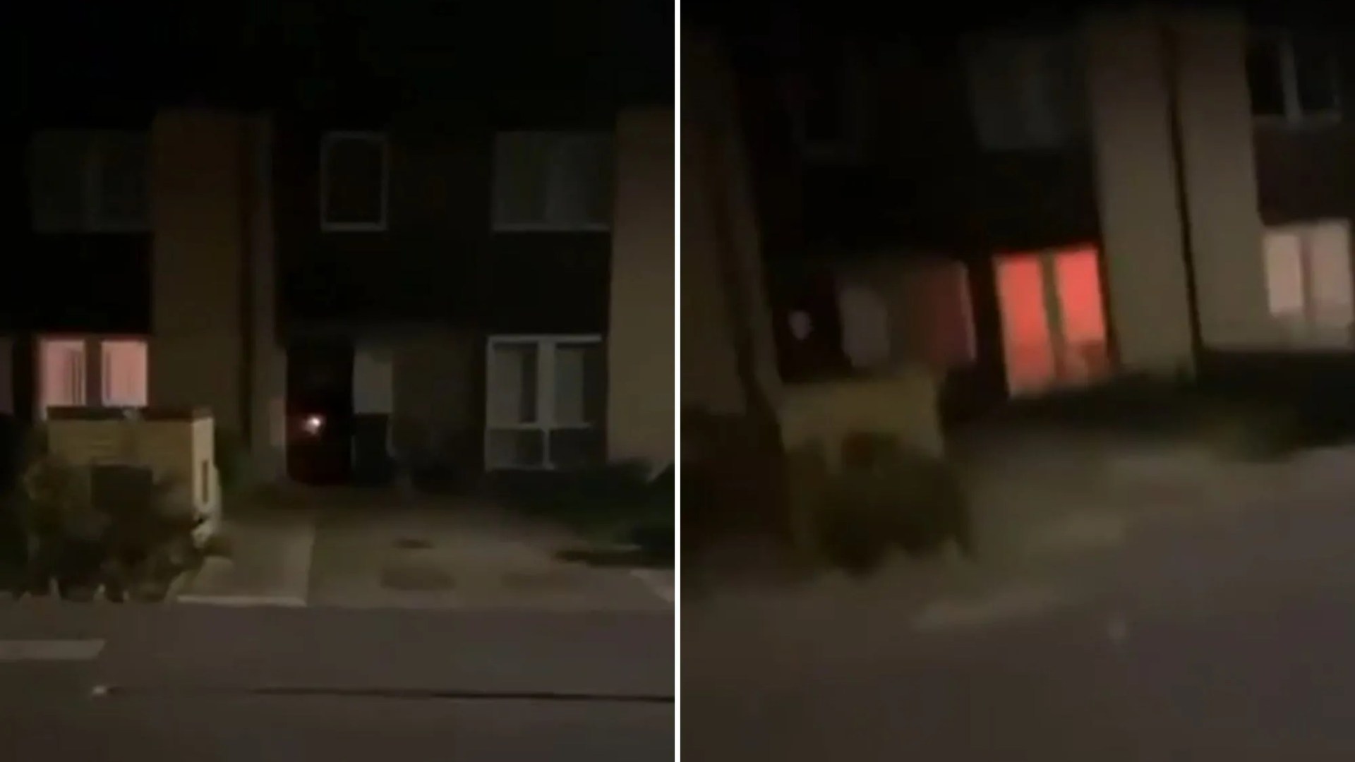 Horror moment firework thugs laugh as they set off rocket through letterbox on Scots street