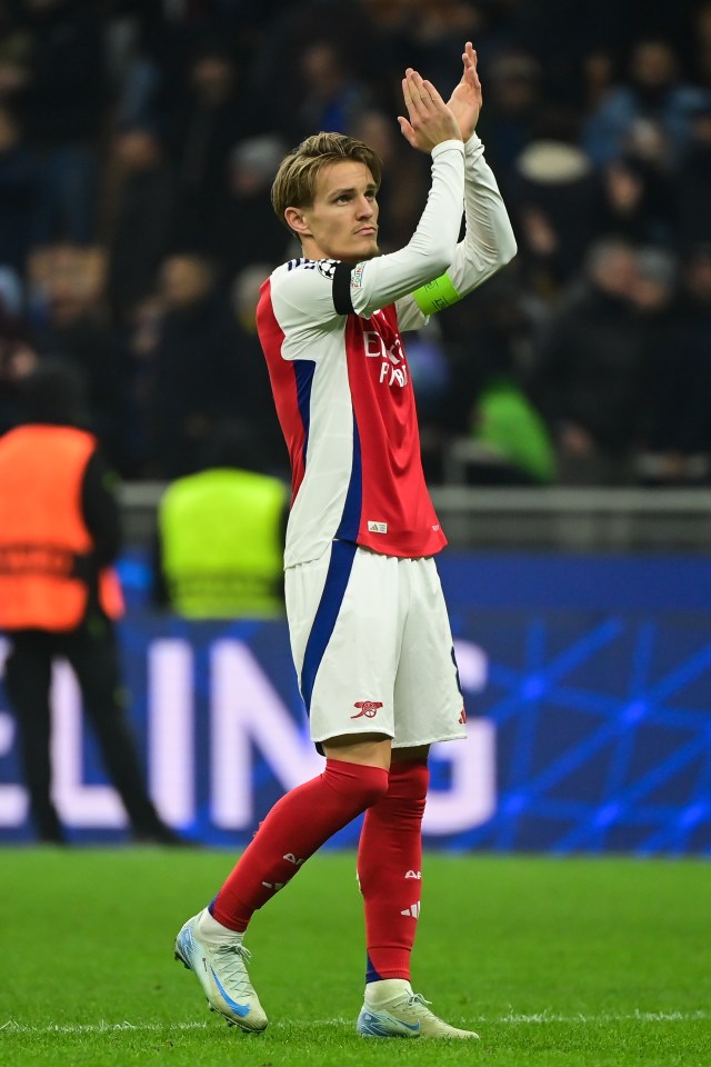 Martin Odegaard returned against Inter but the Gunners could not avoid defeat