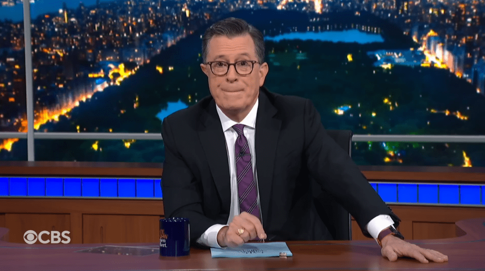 Stephen Colbert appeared devastated on The Late Show