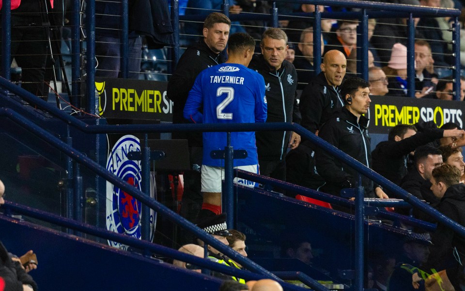 Tavernier was hooked against Motherwell at Hampden