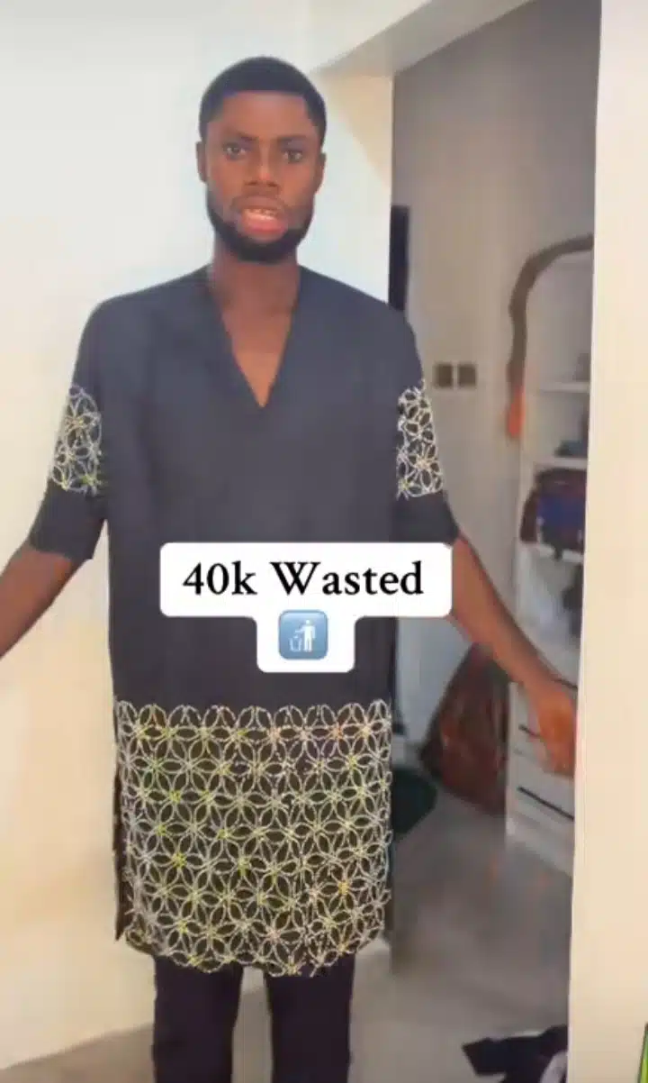 Man rants as he shows off clothes his tailor made versus design he gave to tailor 