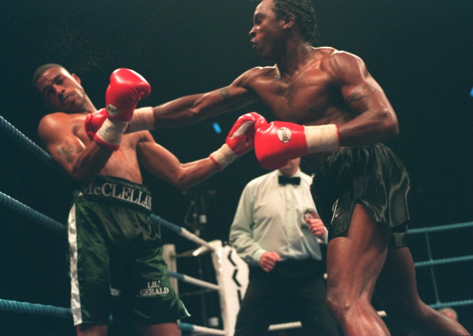 Nigel Benn, pictured on the right, is a former boxing champion