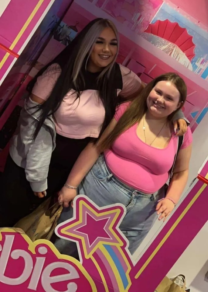 Lily, 15, pictured with her sister Megan, 19 before the freak accident