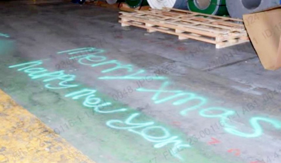 They daubed brazen messages on the floor one warehouse they targeted