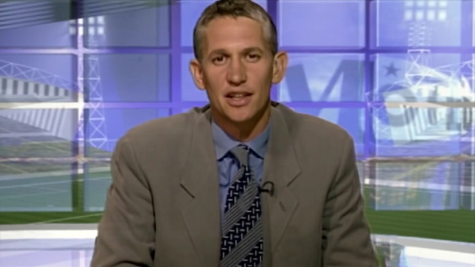 Gary's first appearance as the main presenter on MOTD in 1999