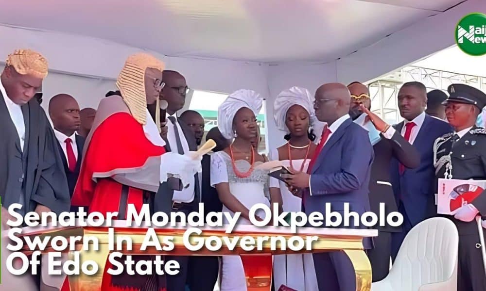 Watch As Okpebholo Takes Oath As New Edo State Governor