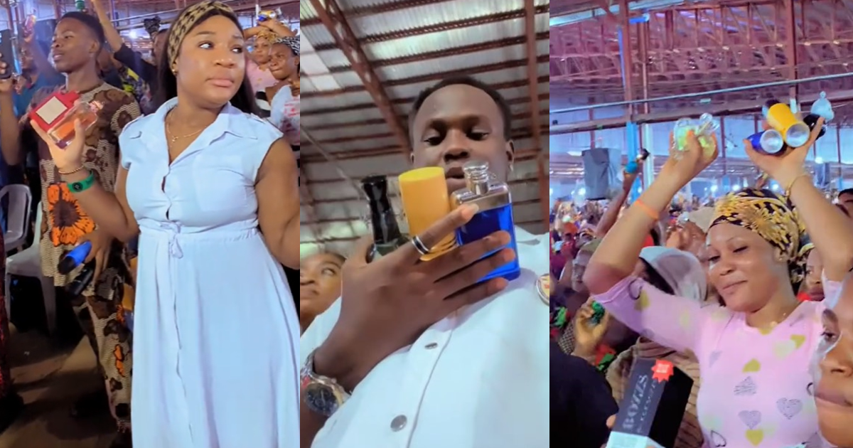 "First it was fragrance, then it turned to f!re" – Church members seek divine blessing, bringing perfume for prayer (WATCH)