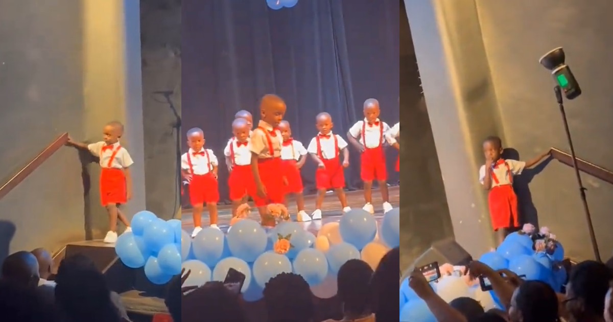 "And they must have paid a lot for that uniform" – Little boy d!tches choreography, exits the stage during kids' performance (VIDEO)