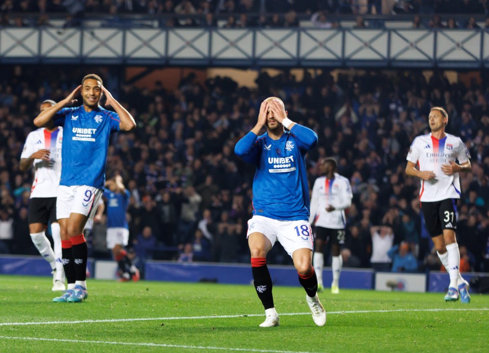 He mised a gilt-edged chance against Lyon as Gers stumbled in the Europa League