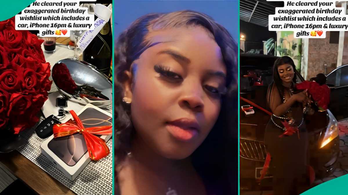 Pretty Lady Gets iPhone 16 Pro Max and New Car From Her Man As Birthday Gifts, Flaunts Them