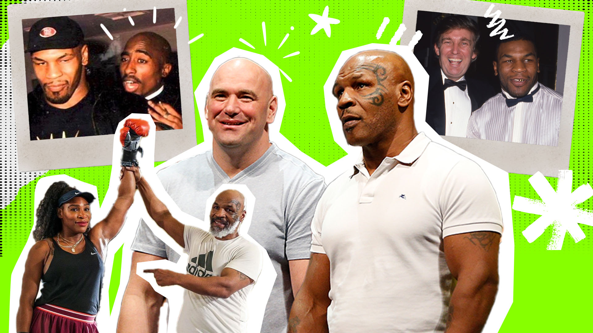 Mike Tyson’s circle of celebrity friends, including Hollywood icons, a US President and tennis queen Serena Williams