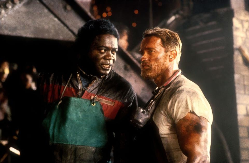 Yaphet Kotto and Arnold Schwarzenegger in the Running Man