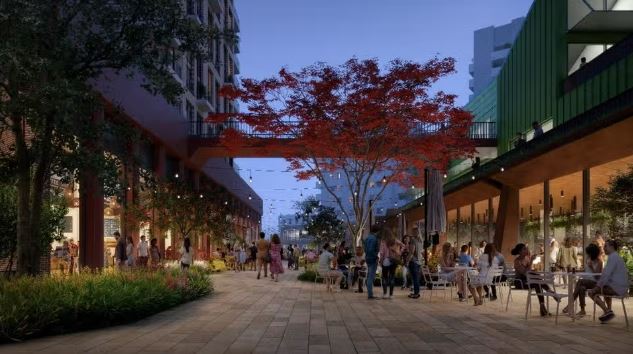 New plans show a modern pedestrianised area