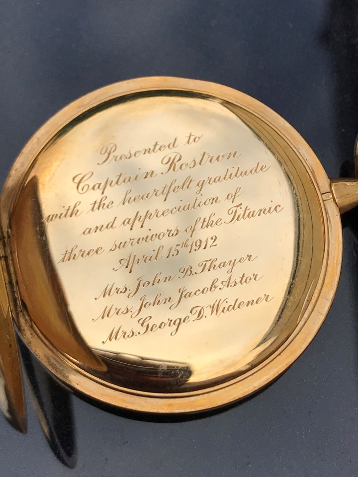 The watch was given as a token of appreciation by the wife of Mr John Jacob Astor, the richest man onboard the Titanic