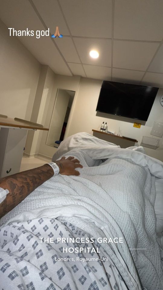 Odobert, 19, shared a snap from his hospital bed