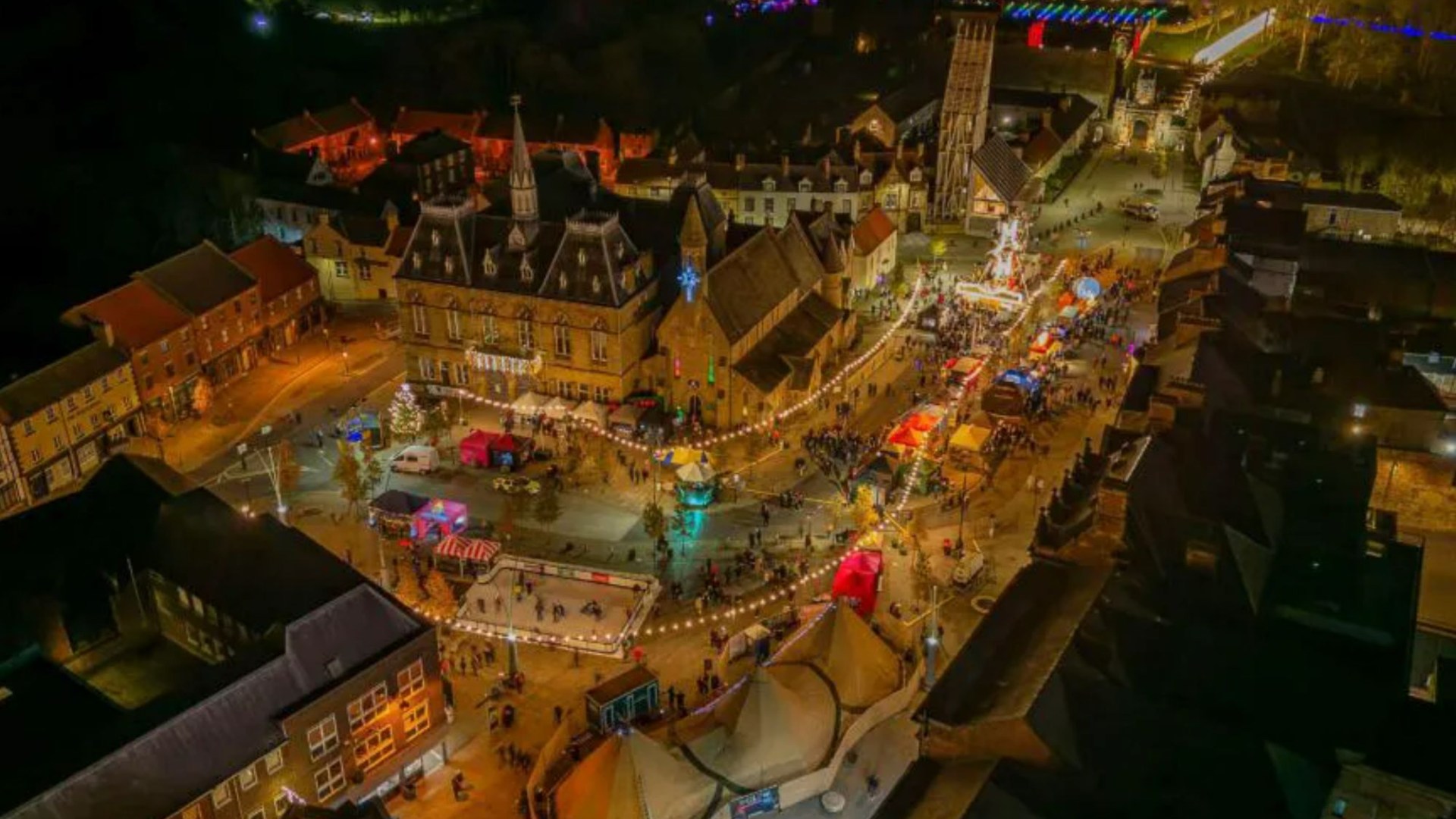 The English market town dubbed 'Christmas capital of the North' with ice rink, Ferris wheel and Santa's Grotto