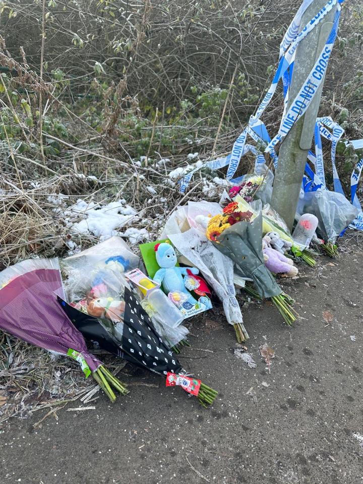 Tributes were left at the scene