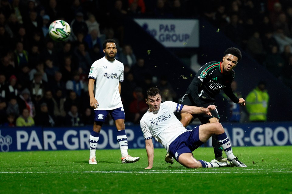 The 17-year-old (right) also scored a cracker against Preston